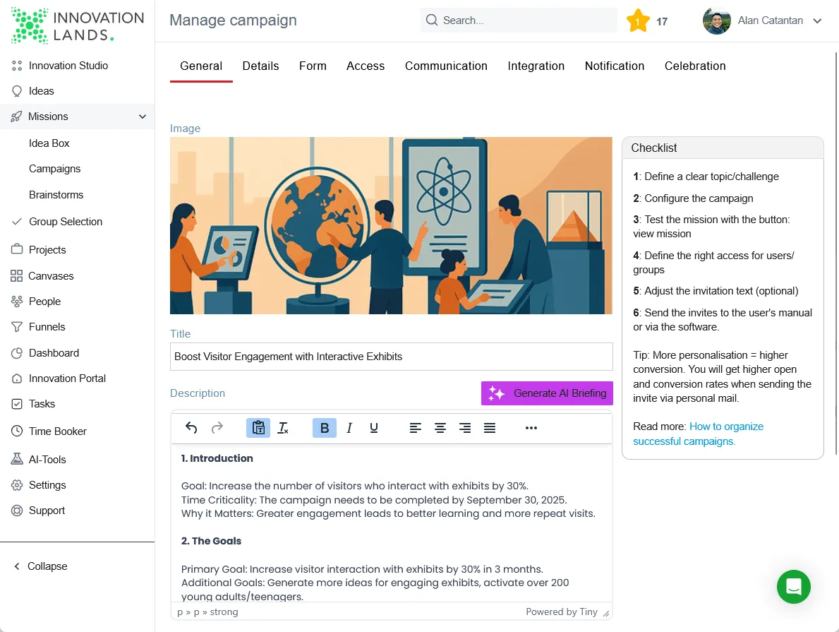 Équipe chargée de la planification d'expositions scientifiques interactives