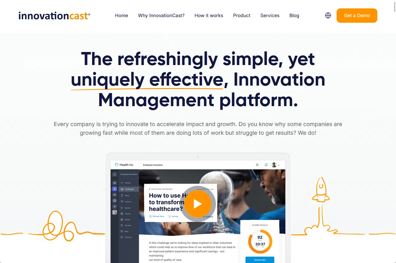 InnovationCast: منصة إدارة متجددة وفعالة.