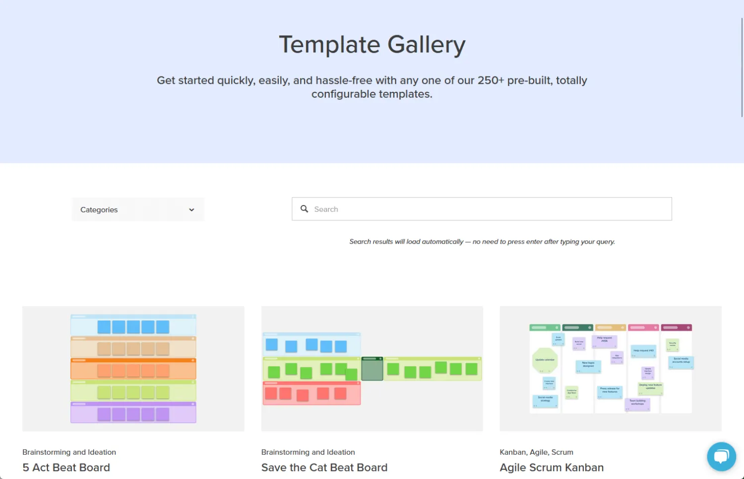 Explorez la galerie de modèles pour des tableaux de projets personnalisables.