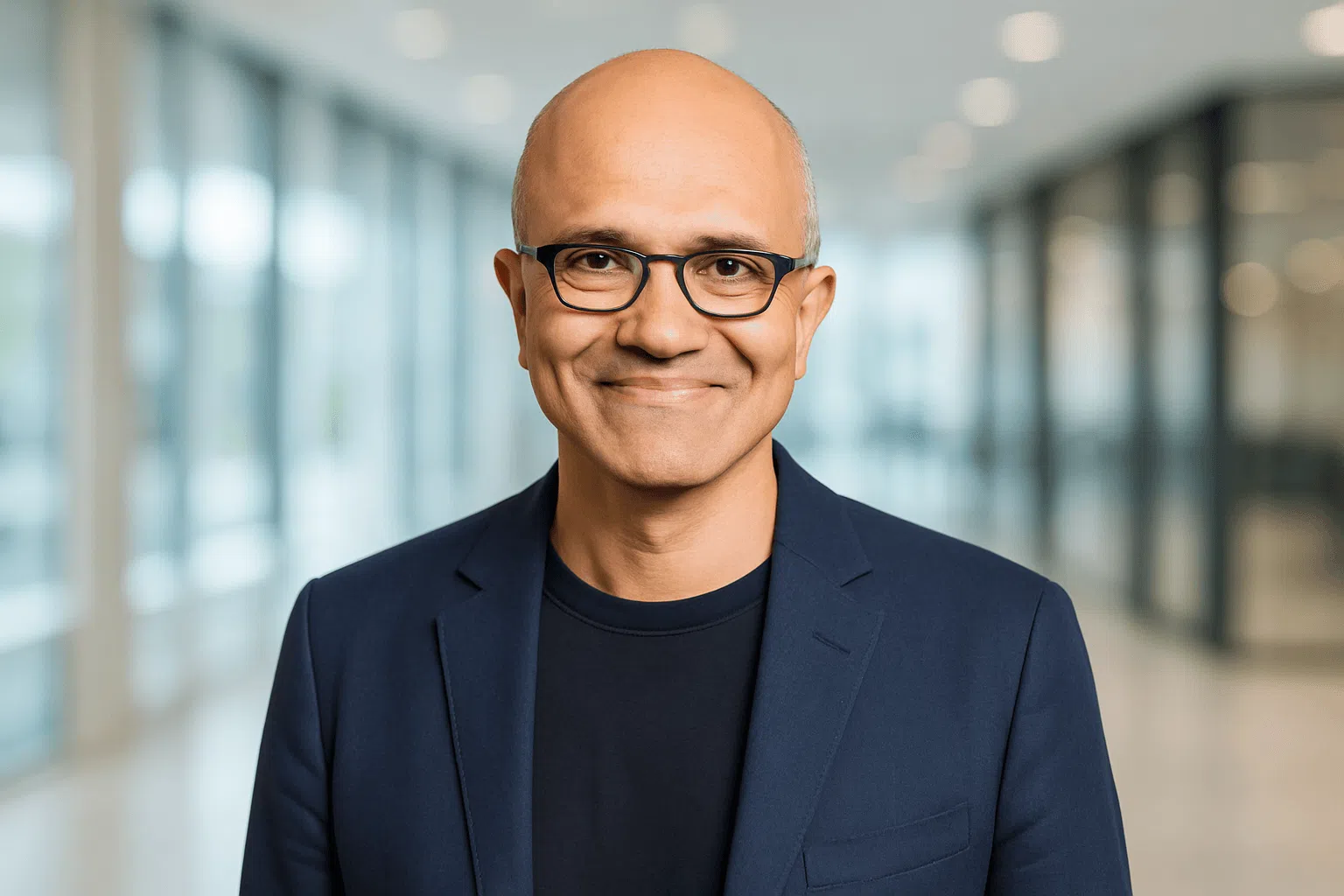 Personne souriante en tenue de travail à l'intérieur