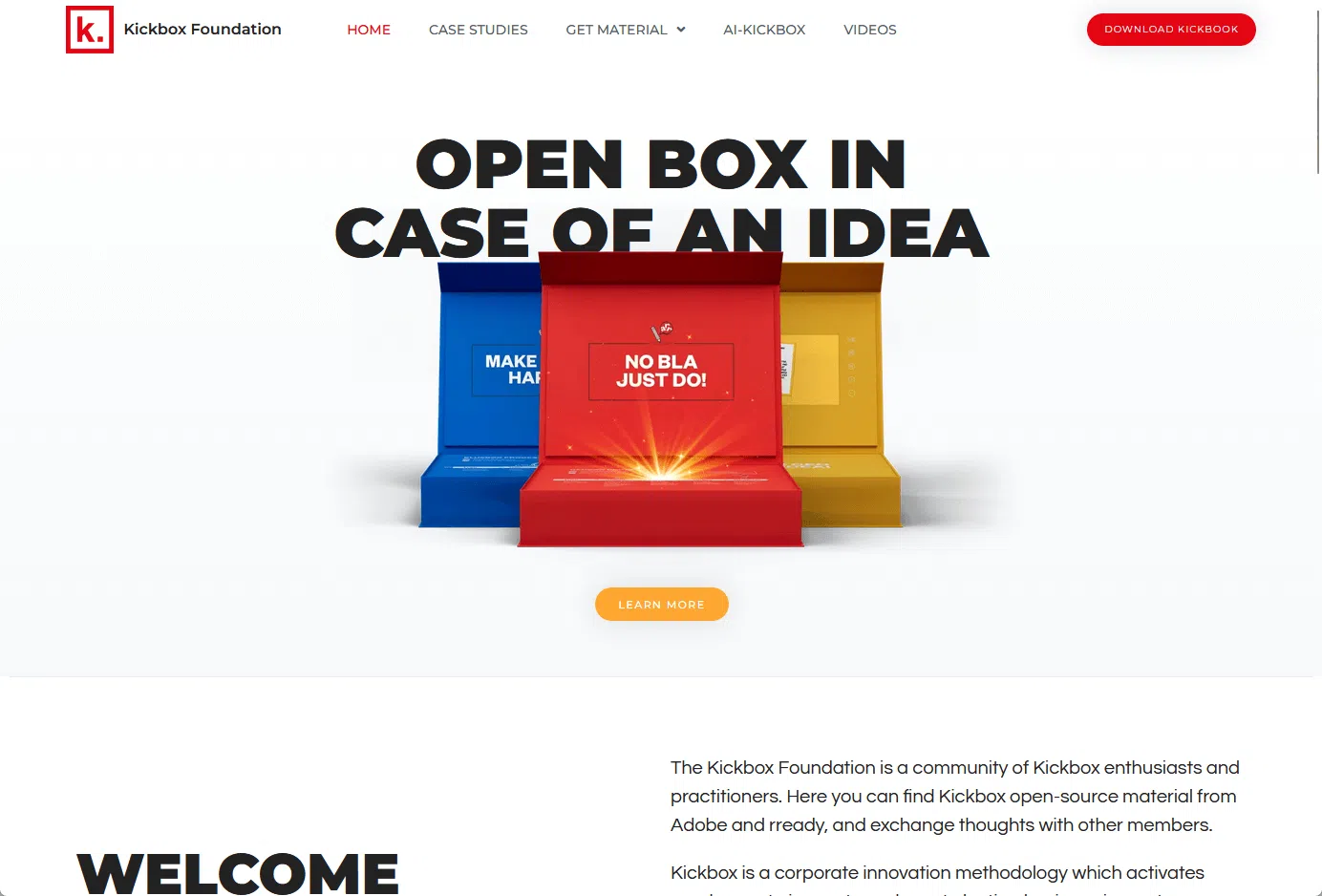 Les boîtes de la Fondation Kickbox pour les idées novatrices.