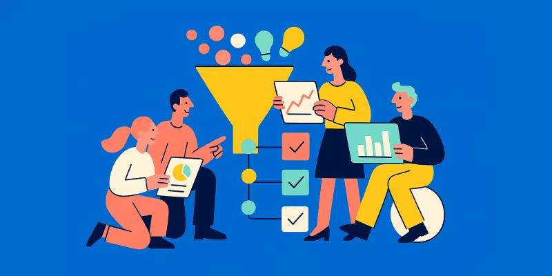analyse de rentabilité grand pari innovation L'équipe collabore avec l'entonnoir de données et d'idées.