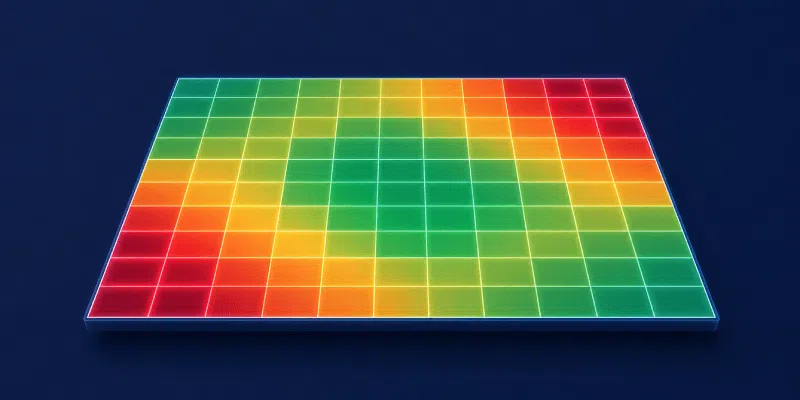 capacity heatmaps innovation portfolios featured Colorful 3D heatmap grid on dark background