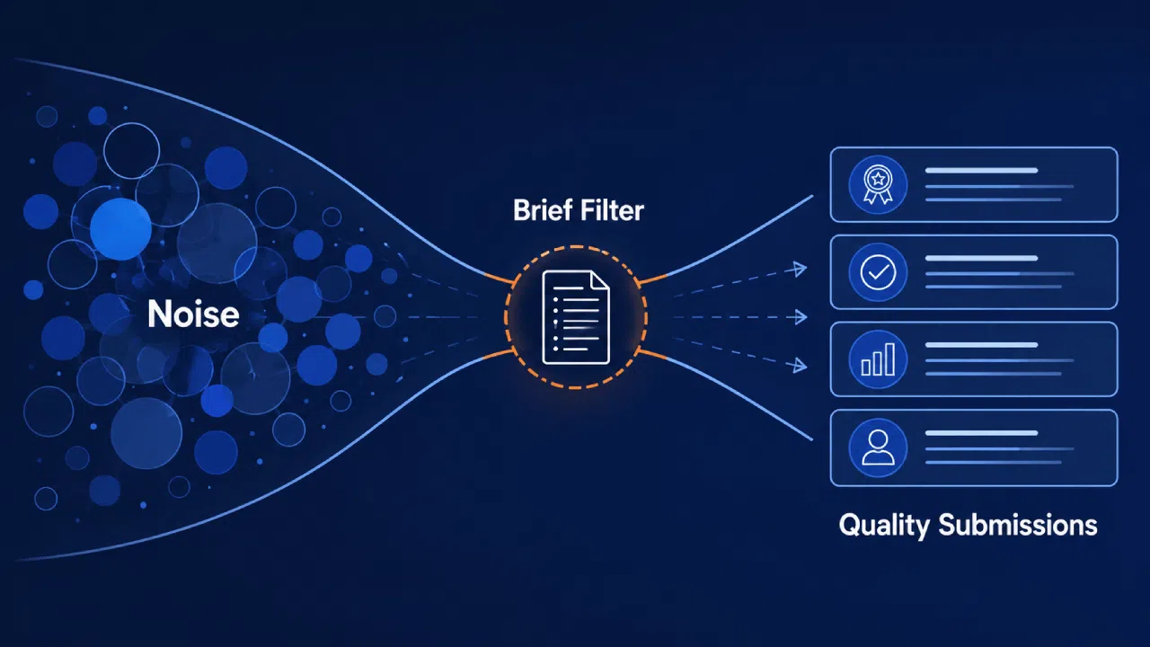 Noise filtered into quality submissions diagram