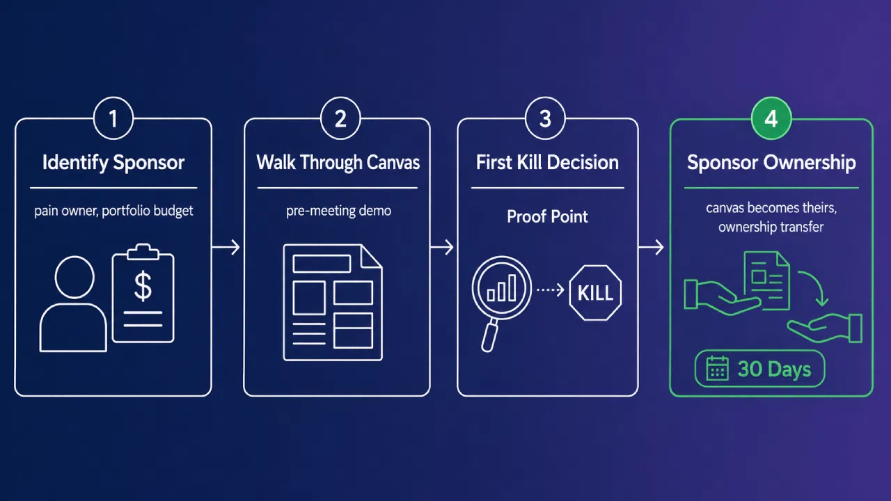 Four-step sponsor ownership process infographic