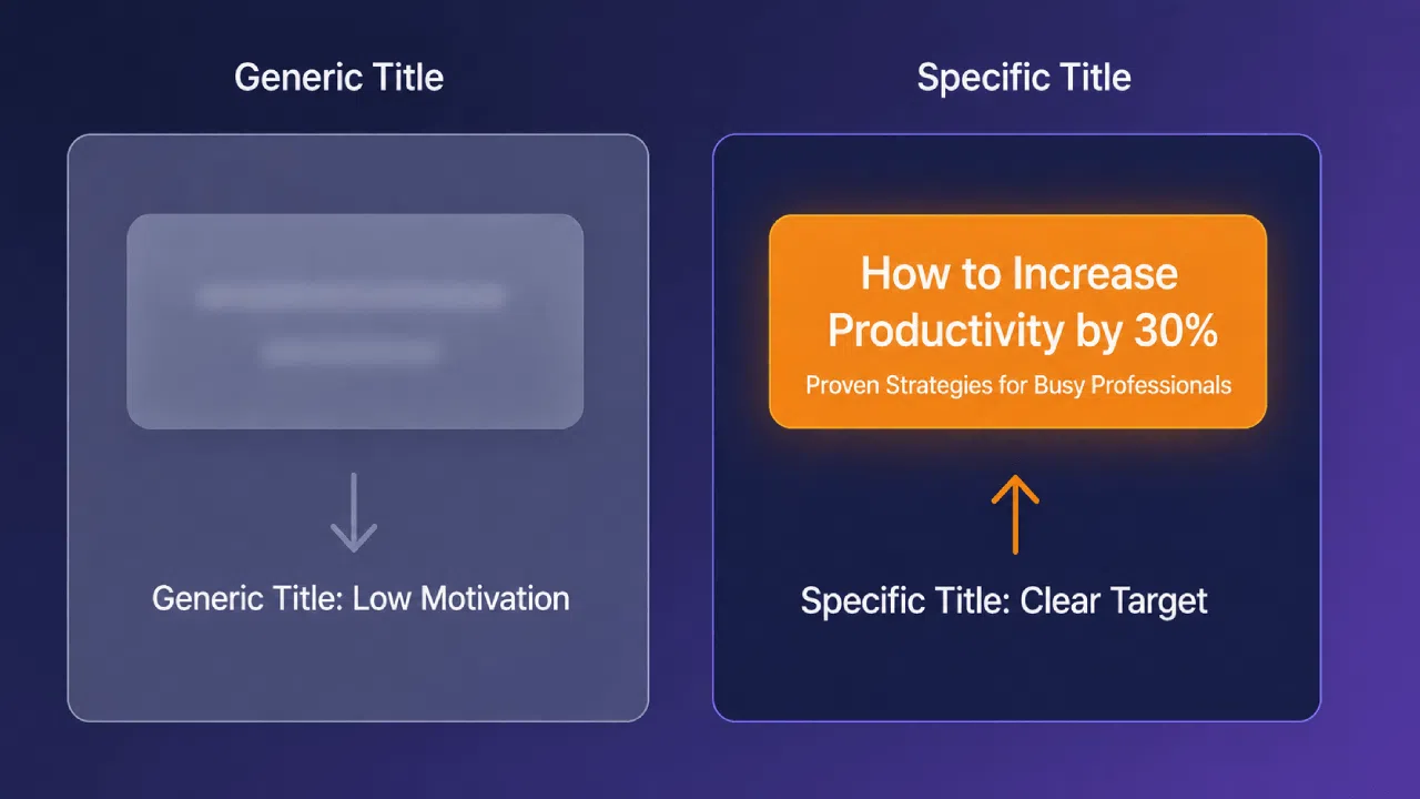 Generic vs specific title comparison graphic