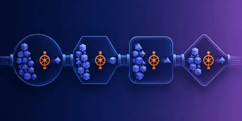 wip limits queue health innovation portfolio featured Abstract pipeline system with valves and geometric shapes