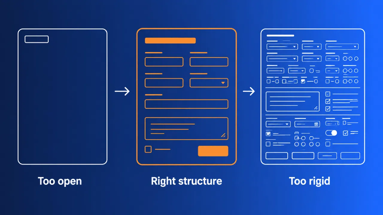 UI form design: too open, structured, rigid