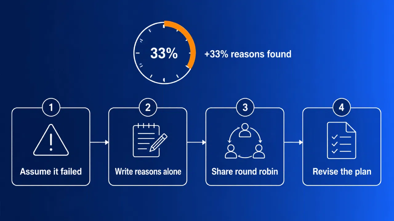 Infographic over een planningsproces in vier stappen met de 33%-maatstaf